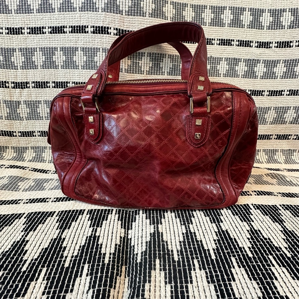 L.A.M.B. Red leather boston/bowler style bag - Picture 5 of 13